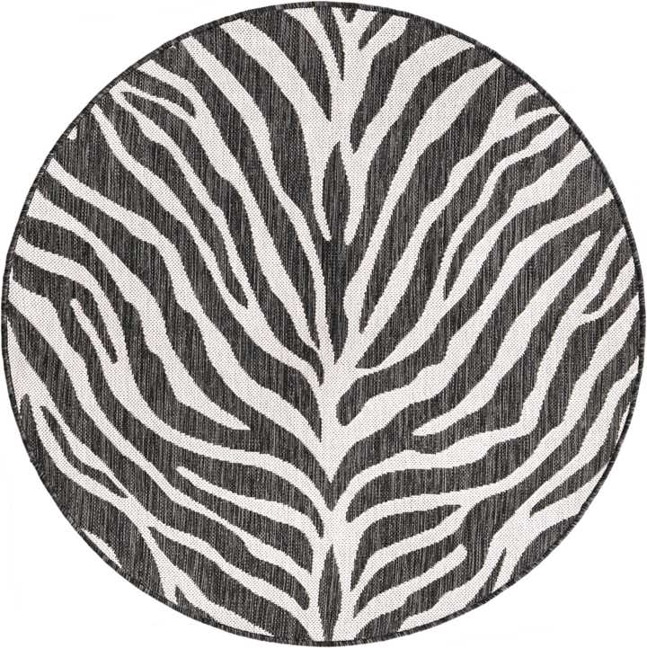 4' x 4' Easy-Clean Safari Indoor / Outdoor Round Rug