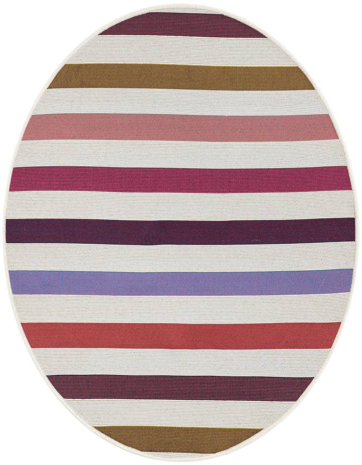 Detail image of 3' x 3' Easy-Clean Striped Indoor / Outdoor Round Rug