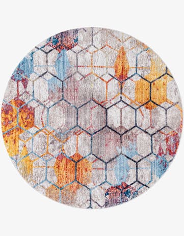 White Prism Round Rug