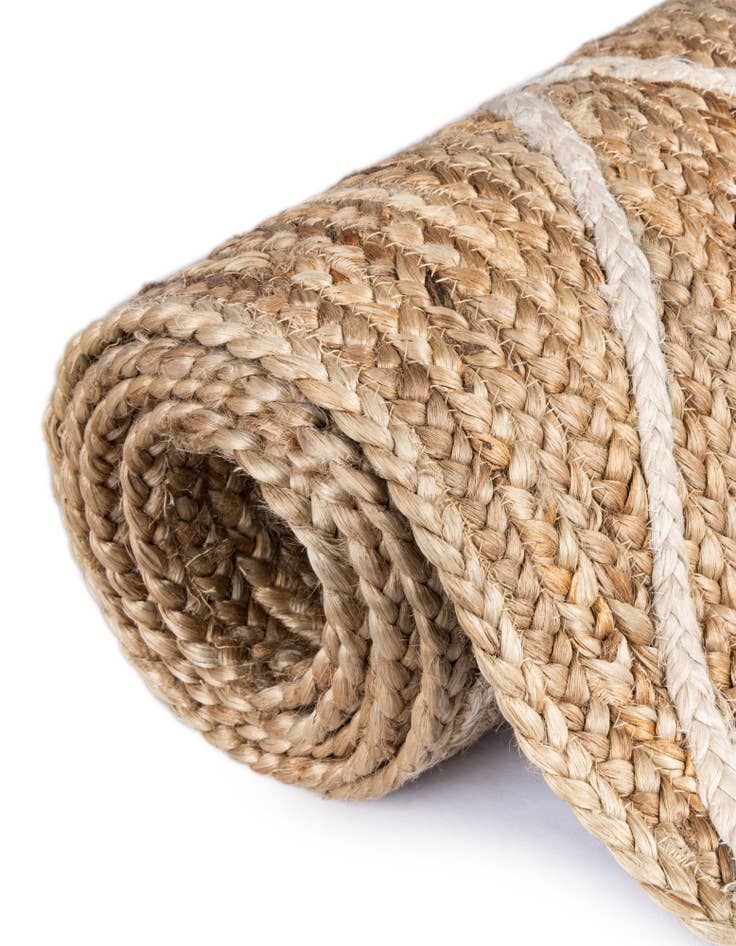 Detail image of 2' 2 x 6' 1  Hand Braided Jute Runner Rug
