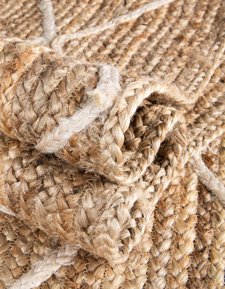 Detail image of 2' 2 x 6' 1  Hand Braided Jute Runner Rug