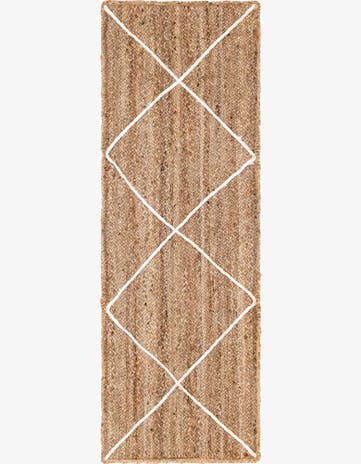 White Handmade Braided Jute Runner Rug