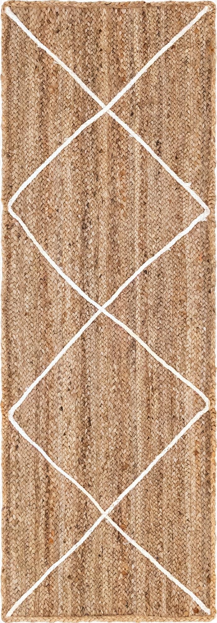 65cm x 185cm  Hand Braided Jute Pasillera Alfombra