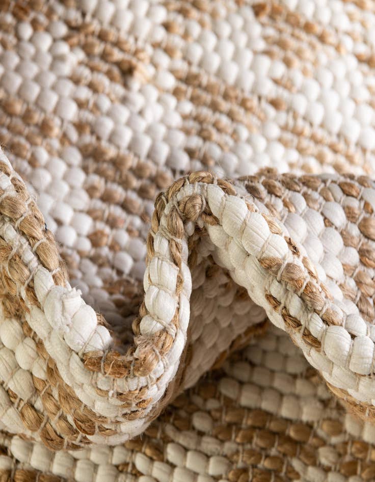 Detail image of 2' 2 x 6' 1  Hand Woven Chindi Jute Runner Rug