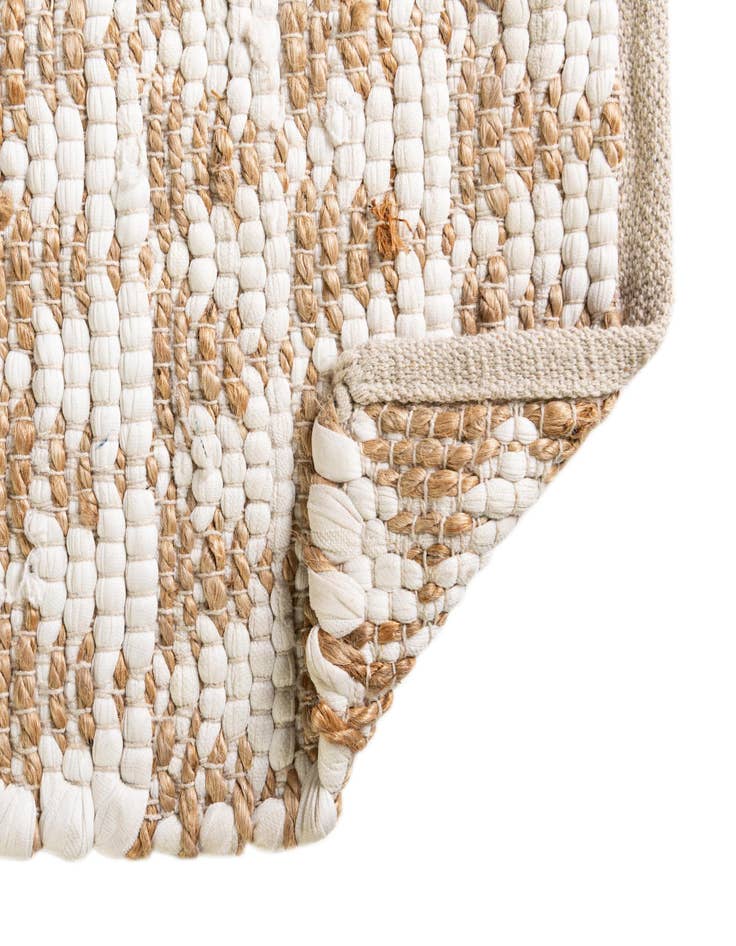 Detail image of 2' 2 x 6' 1  Hand Woven Chindi Jute Runner Rug