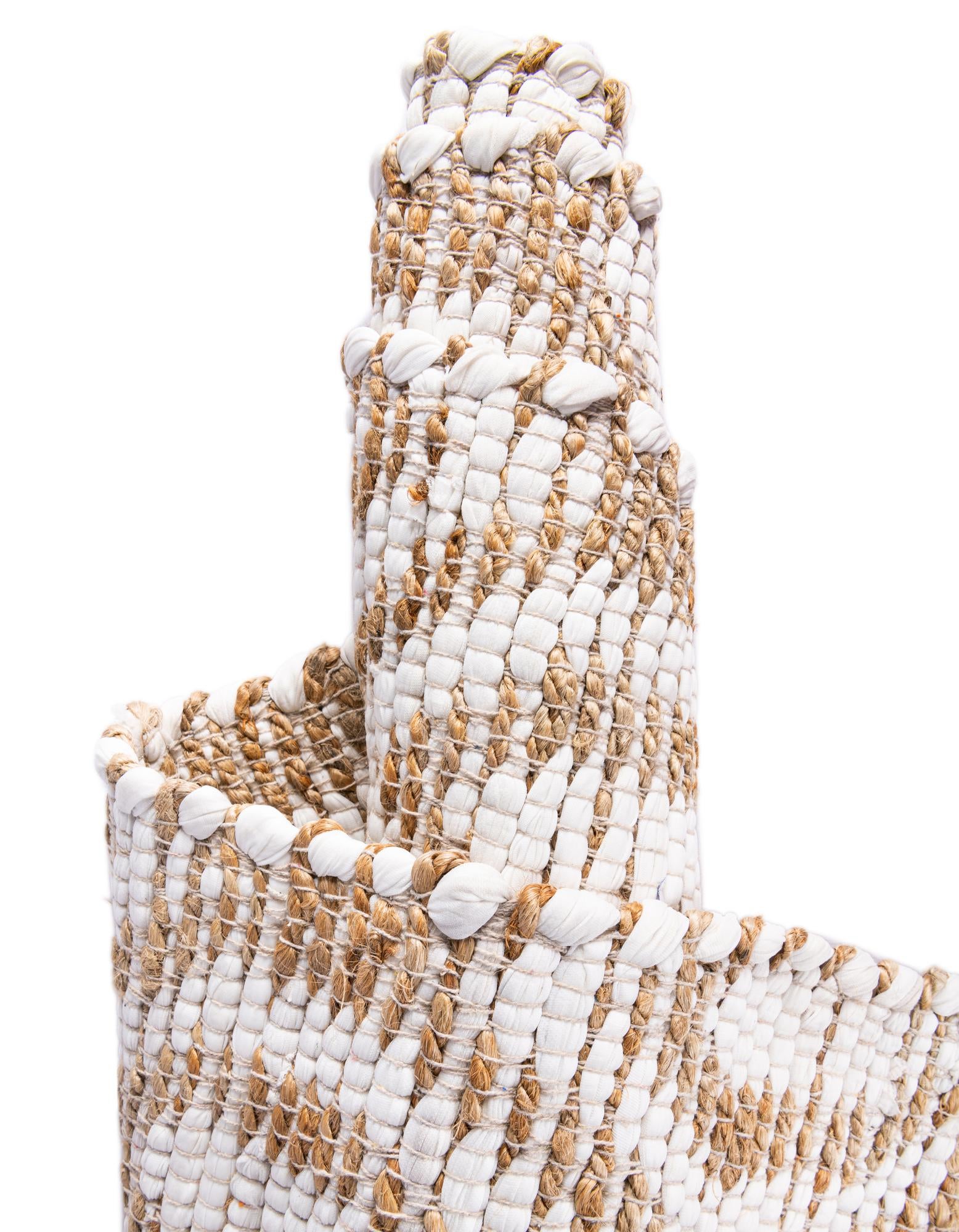 2' 7 x 10' Hand Woven Chindi Jute Runner Rug