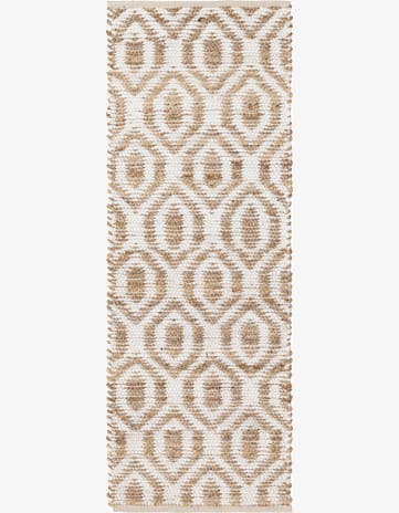 White Hand Woven Chindi Jute Runner Rug