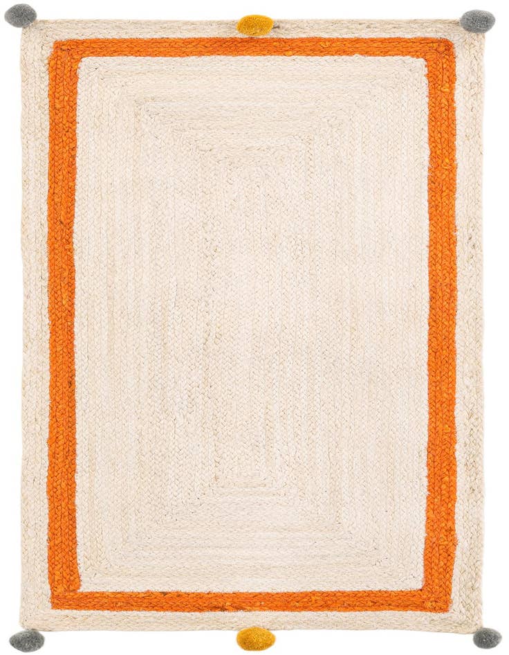 Detail image of 2' x 4' 1 Hand Braided Kids Braided Jute Runner Rug