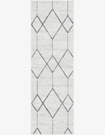 White Lattice Trellis Runner Rug