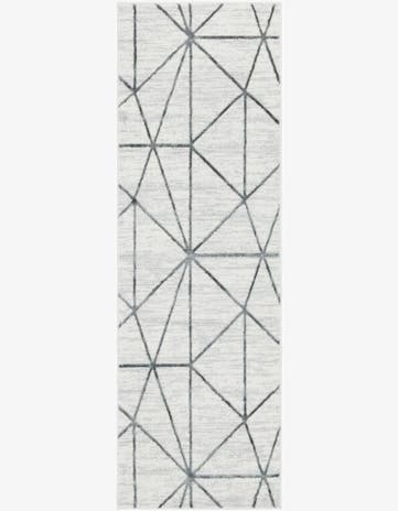 White Lattice Trellis Runner Rug