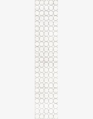 White Lattice Trellis Runner Rug