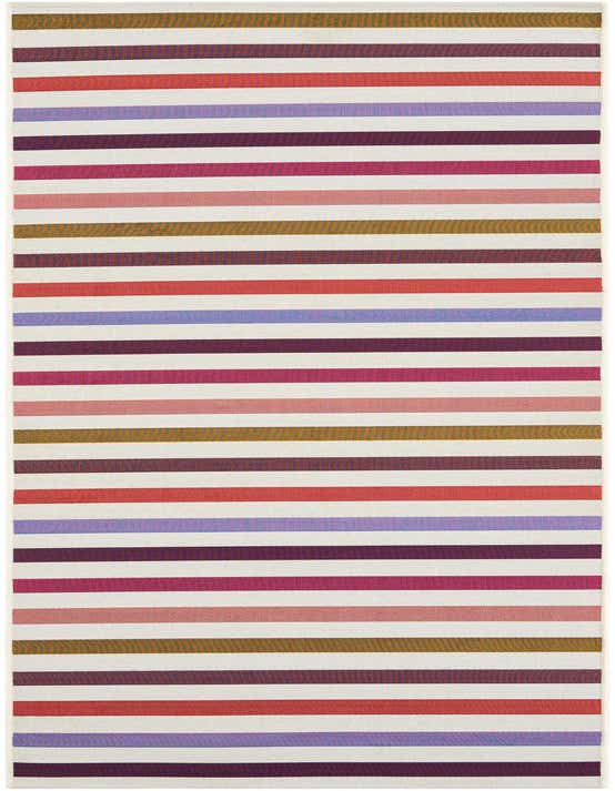 2' 7 x 10' Easy-Clean Striped Indoor / Outdoor Runner Rug
