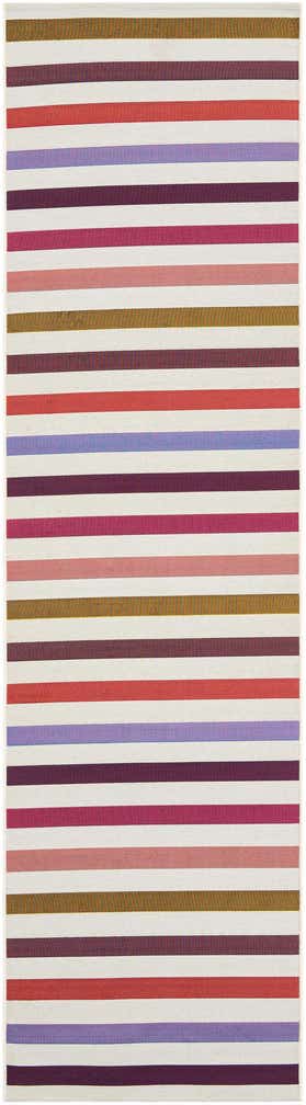 2' 7 x 10' Easy-Clean Striped Indoor / Outdoor Runner Rug