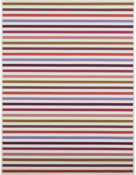 2' 7 x 12' Easy-Clean Striped Indoor / Outdoor Runner Rug