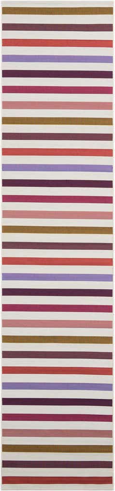 2' 7 x 12' Easy-Clean Striped Indoor / Outdoor Runner Rug