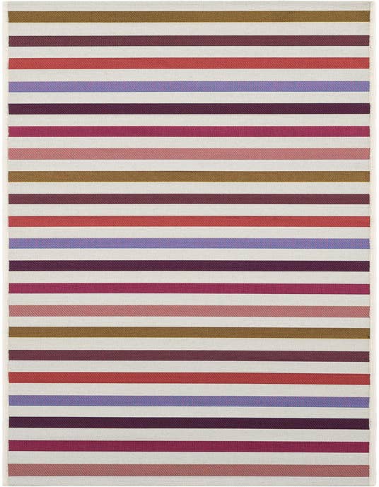 Detail image of 2' x 8' Easy-Clean Striped Indoor / Outdoor Runner Rug