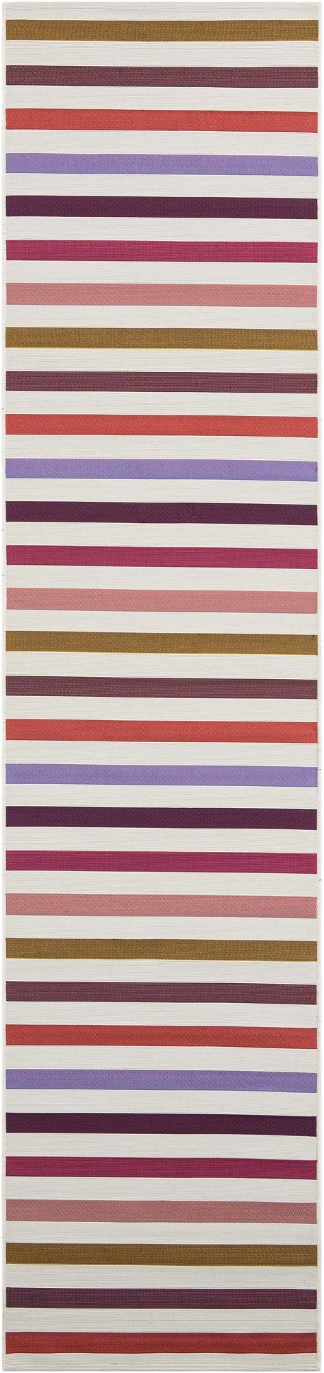 2' 7 x 12'  Washable Striped Indoor / Outdoor Runner Rug
