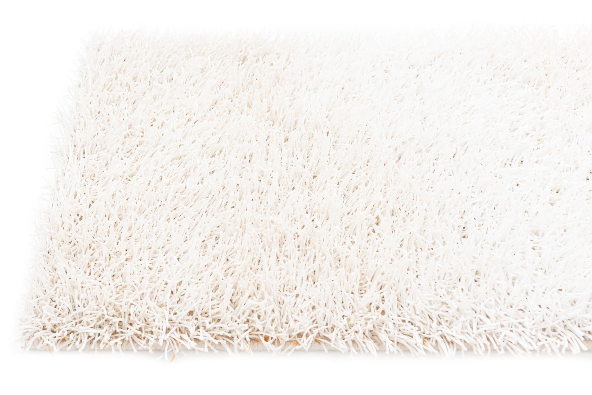 2' 4 x 4' 8 Hand Knotted Solid Shag Oriental Runner Rug