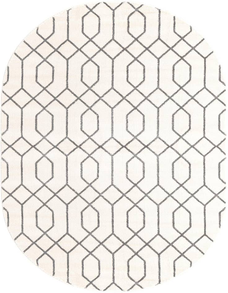 Detail image of 5' 3 x 8' Marilyn Monroe™ Glam Trellis Oval Rug