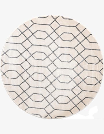 White Silver Marilyn Monroe™ Glam Trellis Round Rug