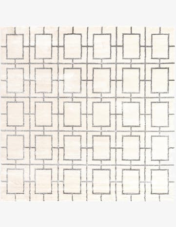 White Silver Marilyn Monroe™ Glam Deco Square Rug