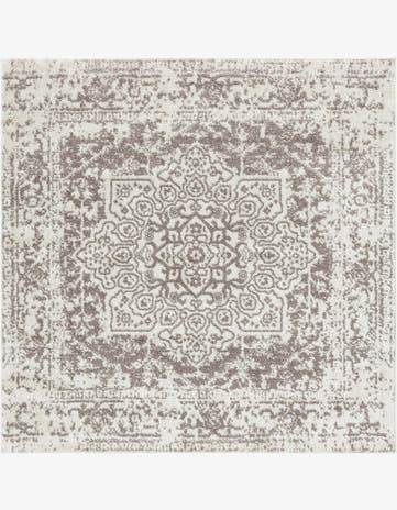 White Arlington Square Rug