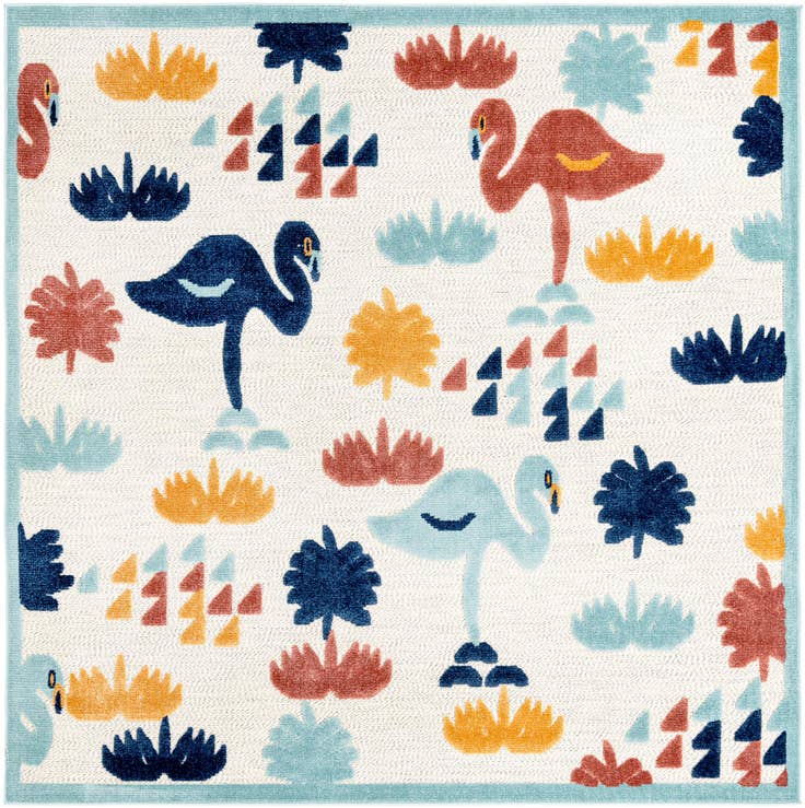 Detail image of 7' 10 x 7' 10 Easy-Clean Belize Indoor / Outdoor Square Rug