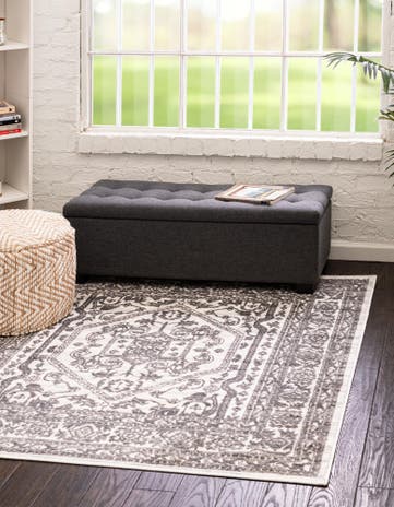 White Boston Square Rug