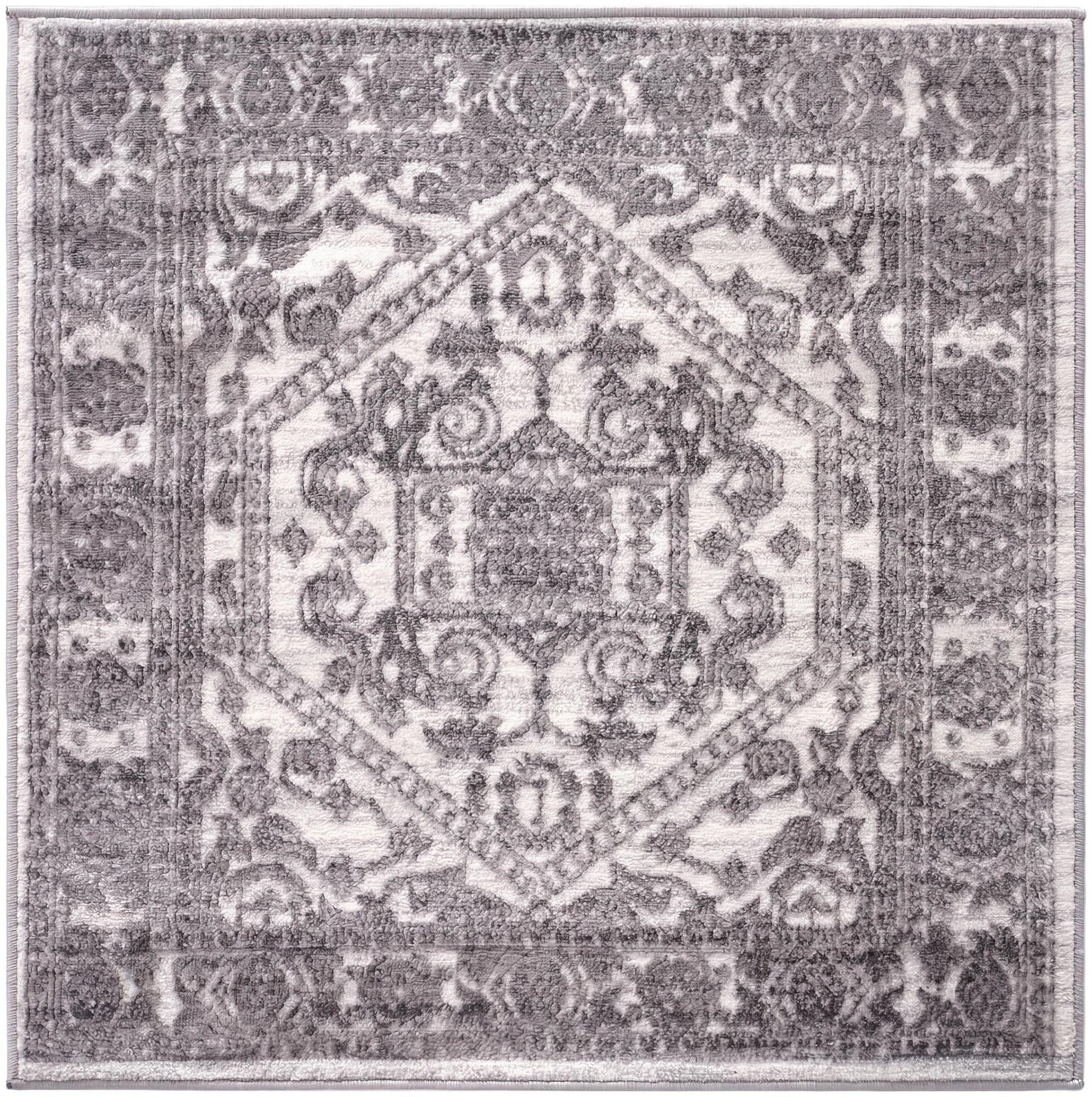 White Boston Square Rug