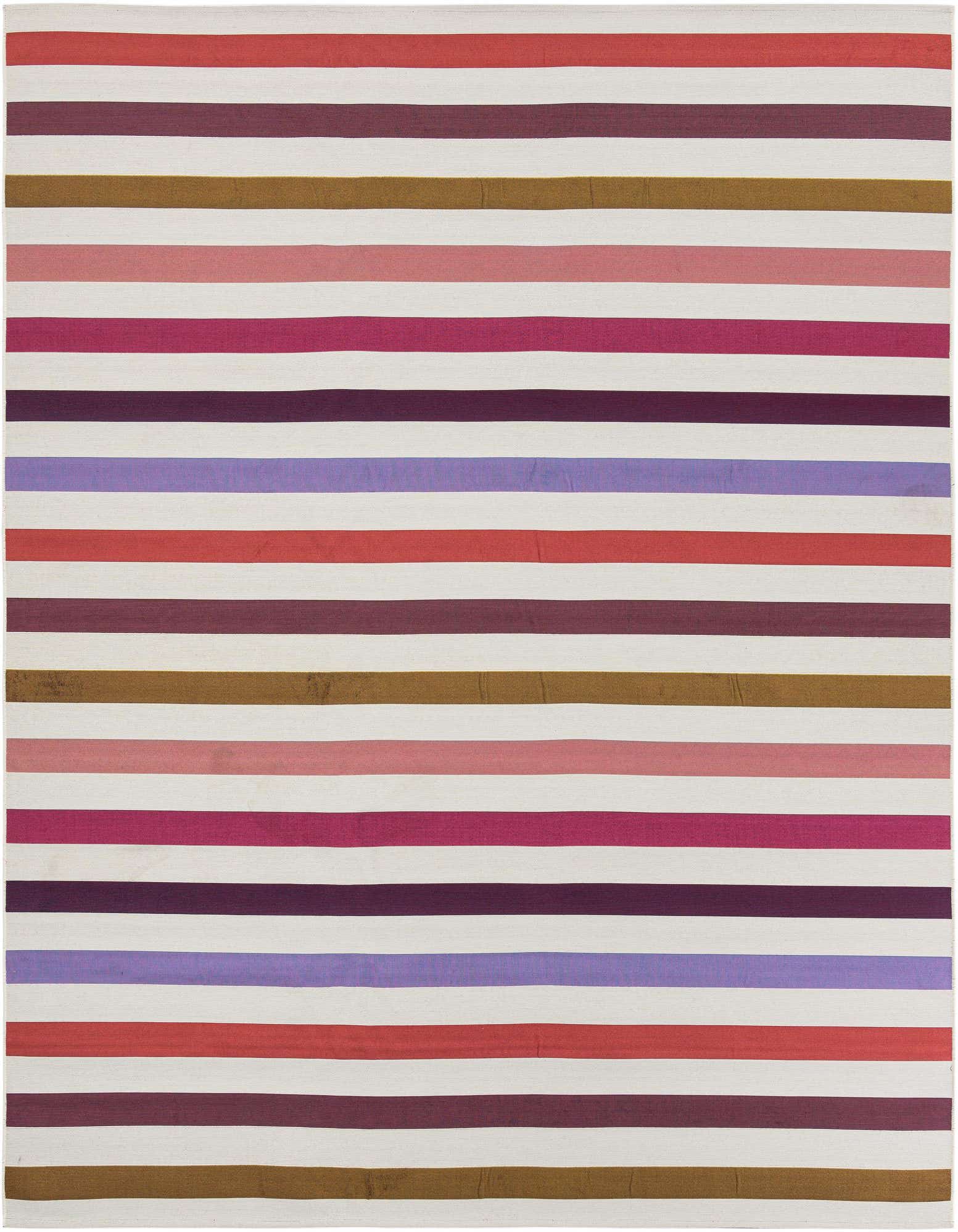 10' x 10' Easy-Clean Striped Indoor / Outdoor Square Rug