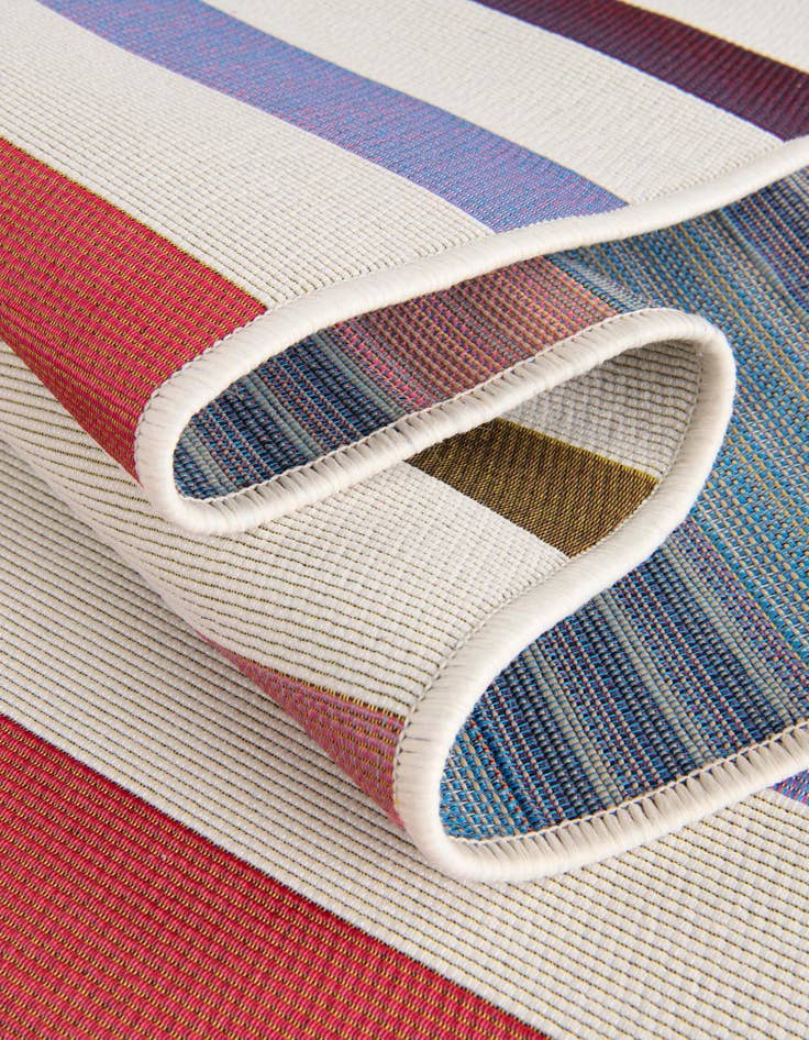 Detail image of 10' x 10'  Washable Striped Indoor / Outdoor Square Rug