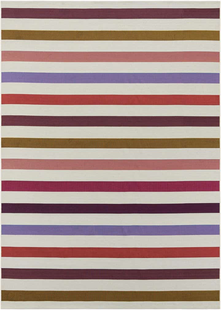 7' 10 x 7' 10 Easy-Clean Striped Indoor / Outdoor Square Rug