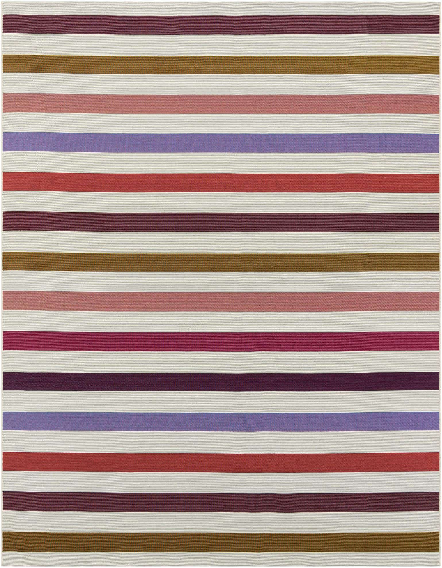 7' 10 x 7' 10 Easy-Clean Striped Indoor / Outdoor Square Rug