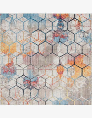 White Prism Square Rug