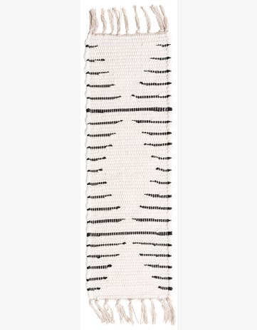 White Hand Woven Chindi Cotton Stair Rug