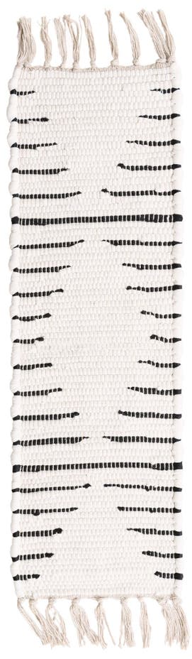 0' 9 x 2' 6 Hand Woven Chindi Cotton Stair Rug