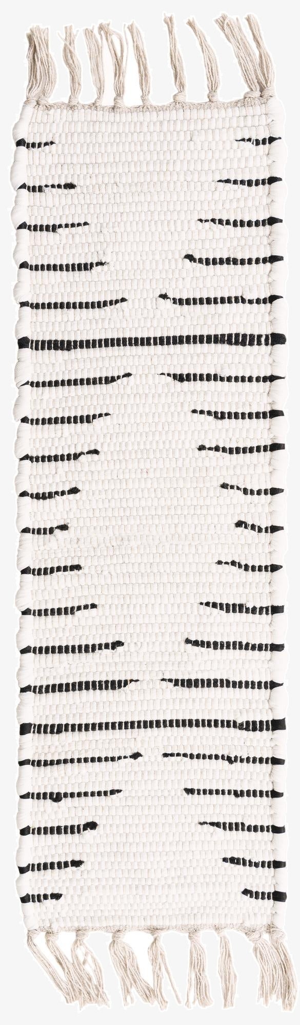 0' 9 x 2' 6  Hand Woven Chindi Cotton Stair Rug