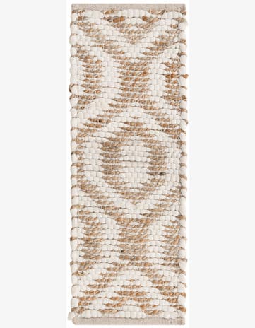 White Hand Woven Chindi Jute Stair Rug