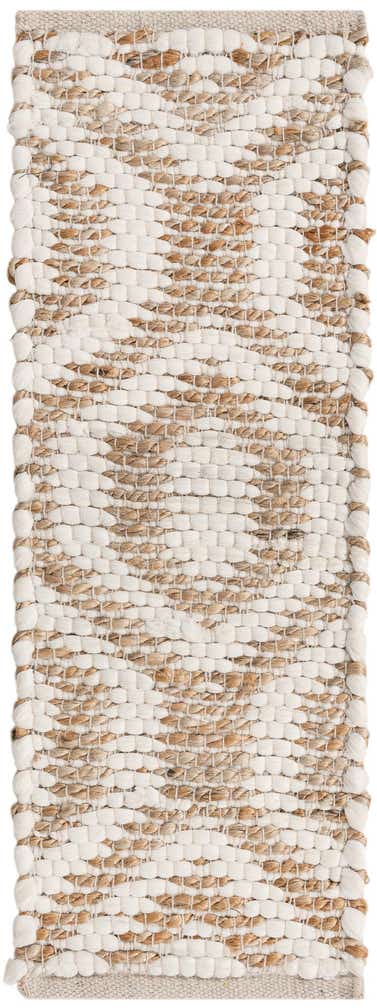0' 9 x 2' 6 Hand Woven Chindi Jute Stair Rug
