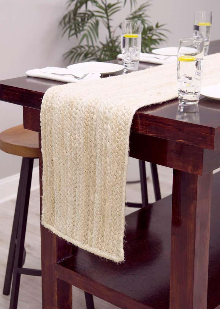 1' 2 x 8' Handmade Braided Jute Table Runner Rug