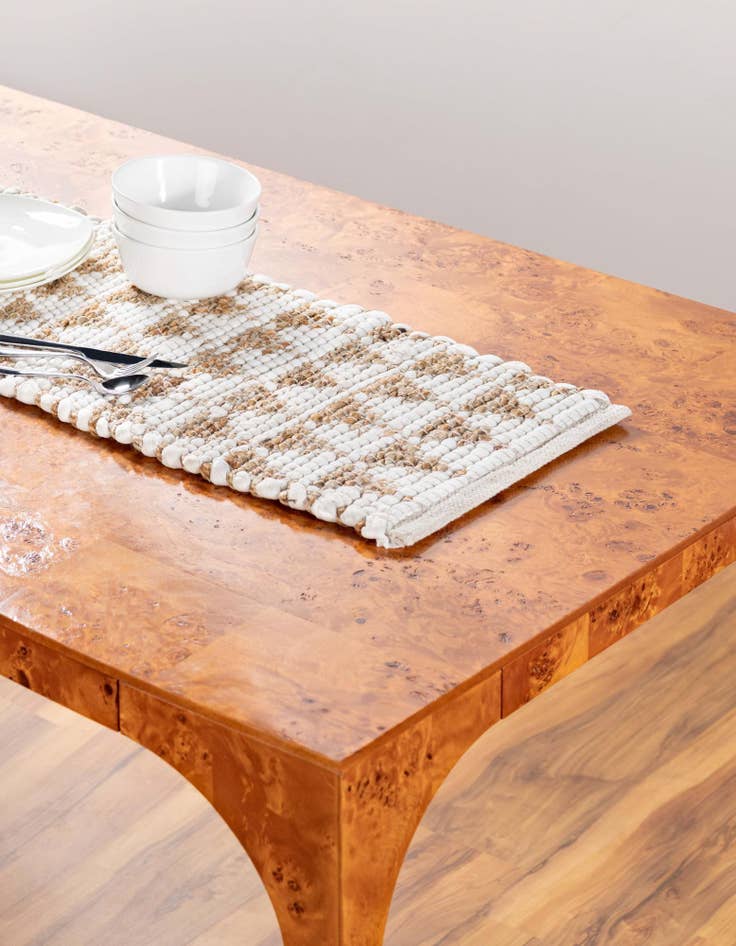 Detail image of 1' 2 x 5' 1  Hand Woven Chindi Jute Table Runner Rug