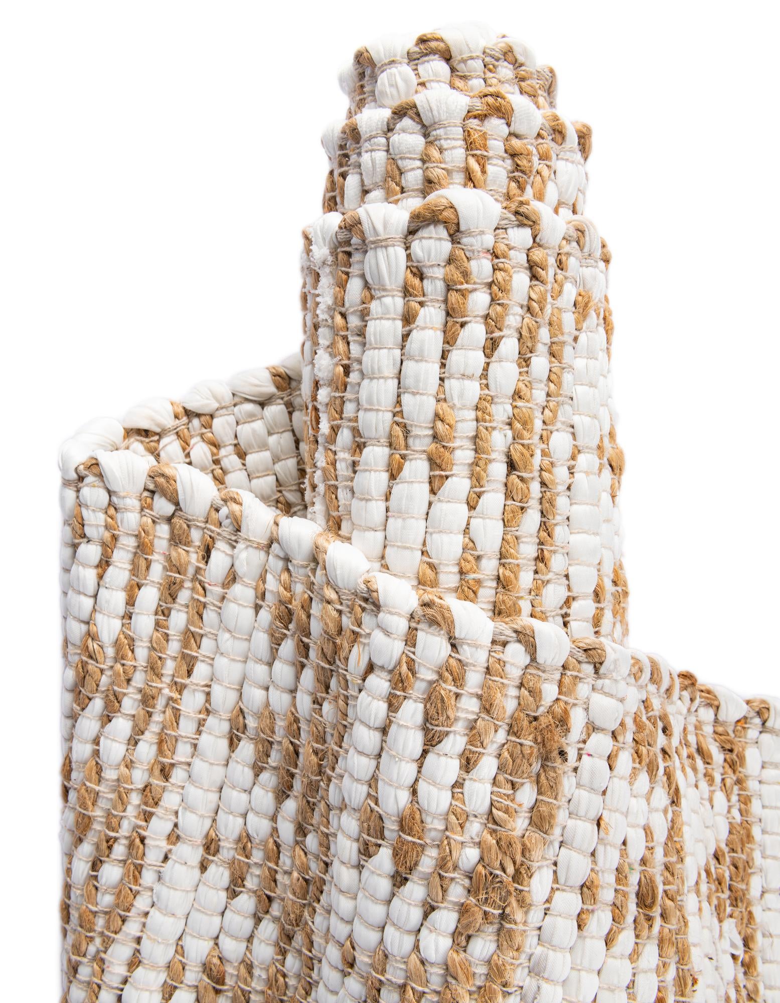 1' 2 x 6' 1 Hand Woven Chindi Jute Table Runner Rug