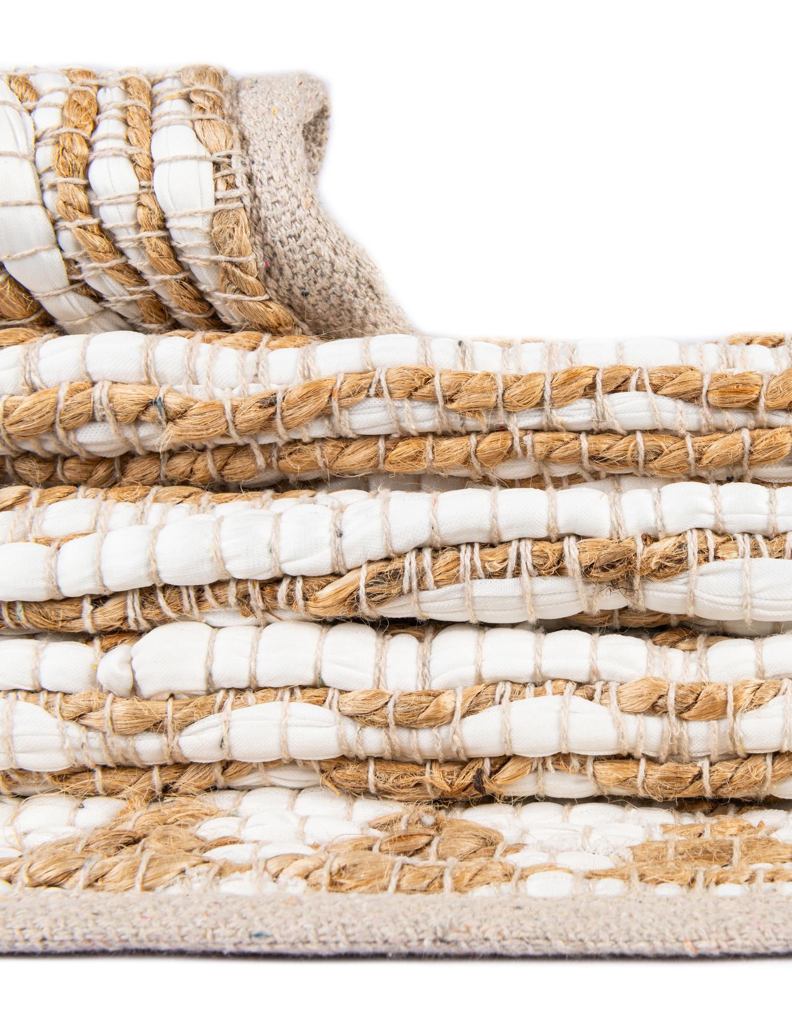 1' 2 x 6' 1 Hand Woven Chindi Jute Table Runner Rug
