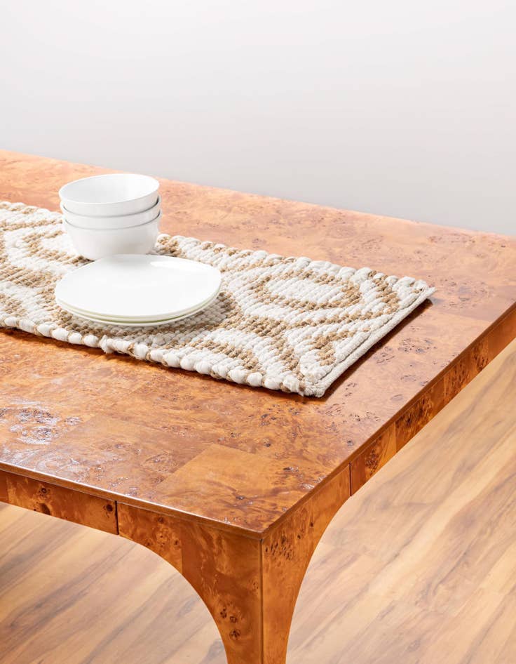 Detail image of 1' 2 x 10'  Hand Woven Chindi Jute Table Runner Rug