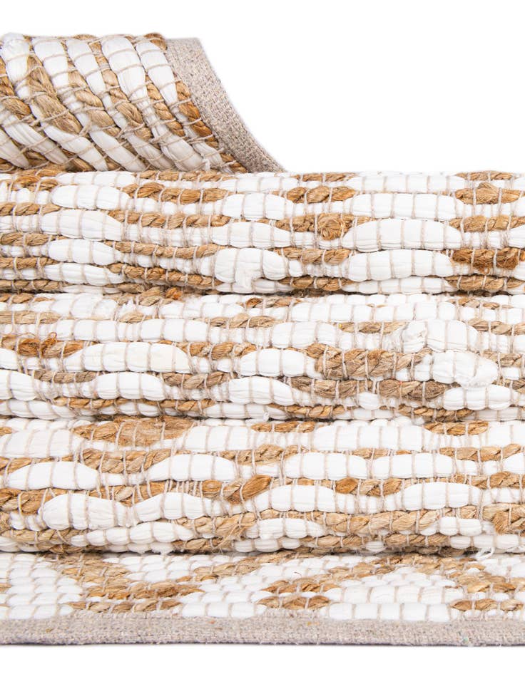 Detail image of 1' 2 x 10'  Hand Woven Chindi Jute Table Runner Rug