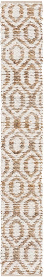 Detailfoto van 35cm x 245cm Handgeweven Chindi Jute Tafelloper Vloerkleed
