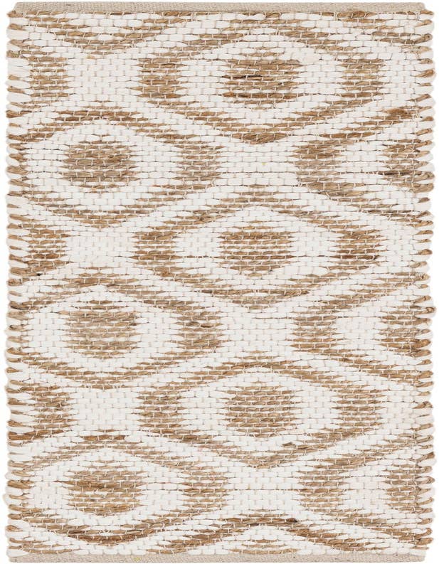 Detail image of 1' 2 x 4' 1 Hand Woven Chindi Jute Table Runner Rug