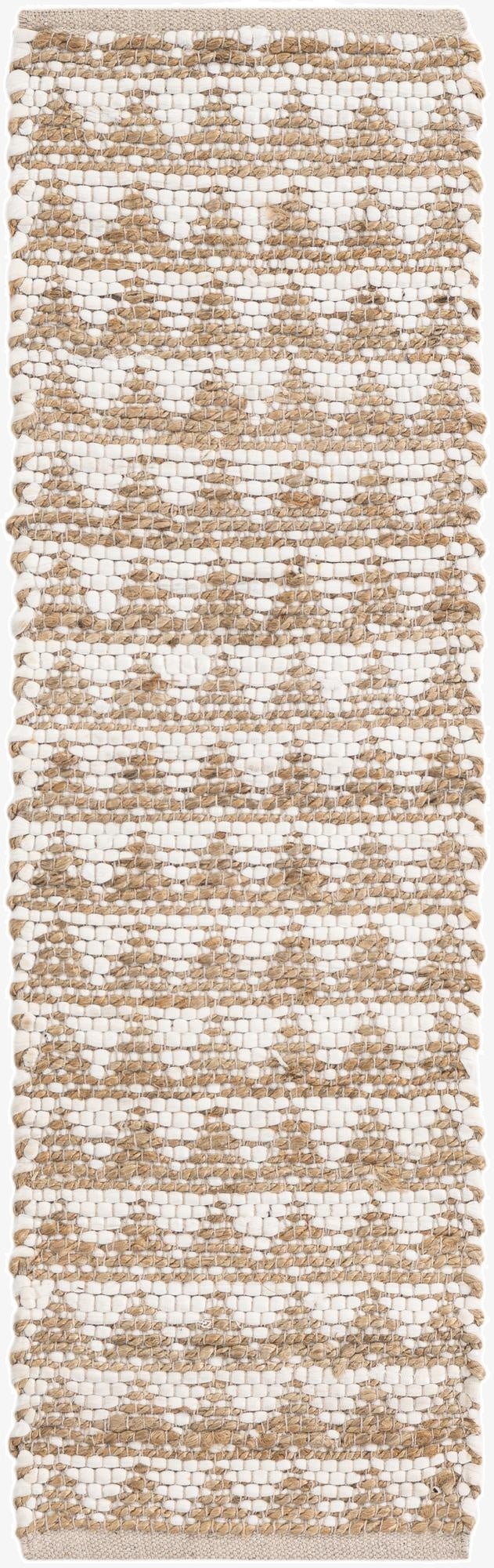 1' 2 x 4' 1  Hand Woven Chindi Jute Table Runner Rug