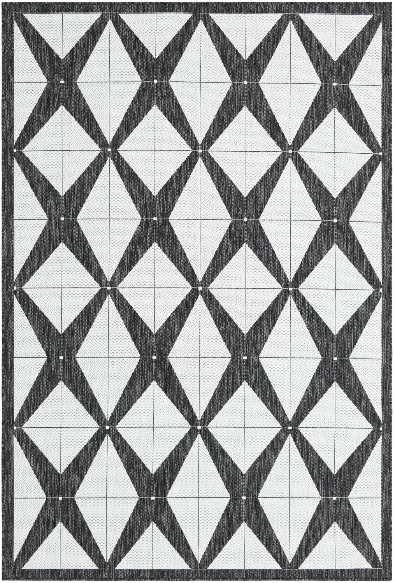 Whyte · Border Outdoor Rug, black and white