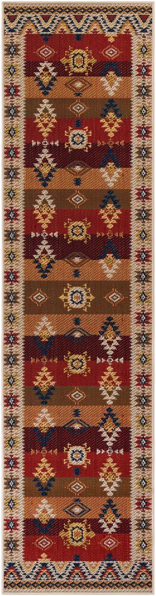 2' 7 x 10' Wilcox · Border Outdoor Rug, rust red
